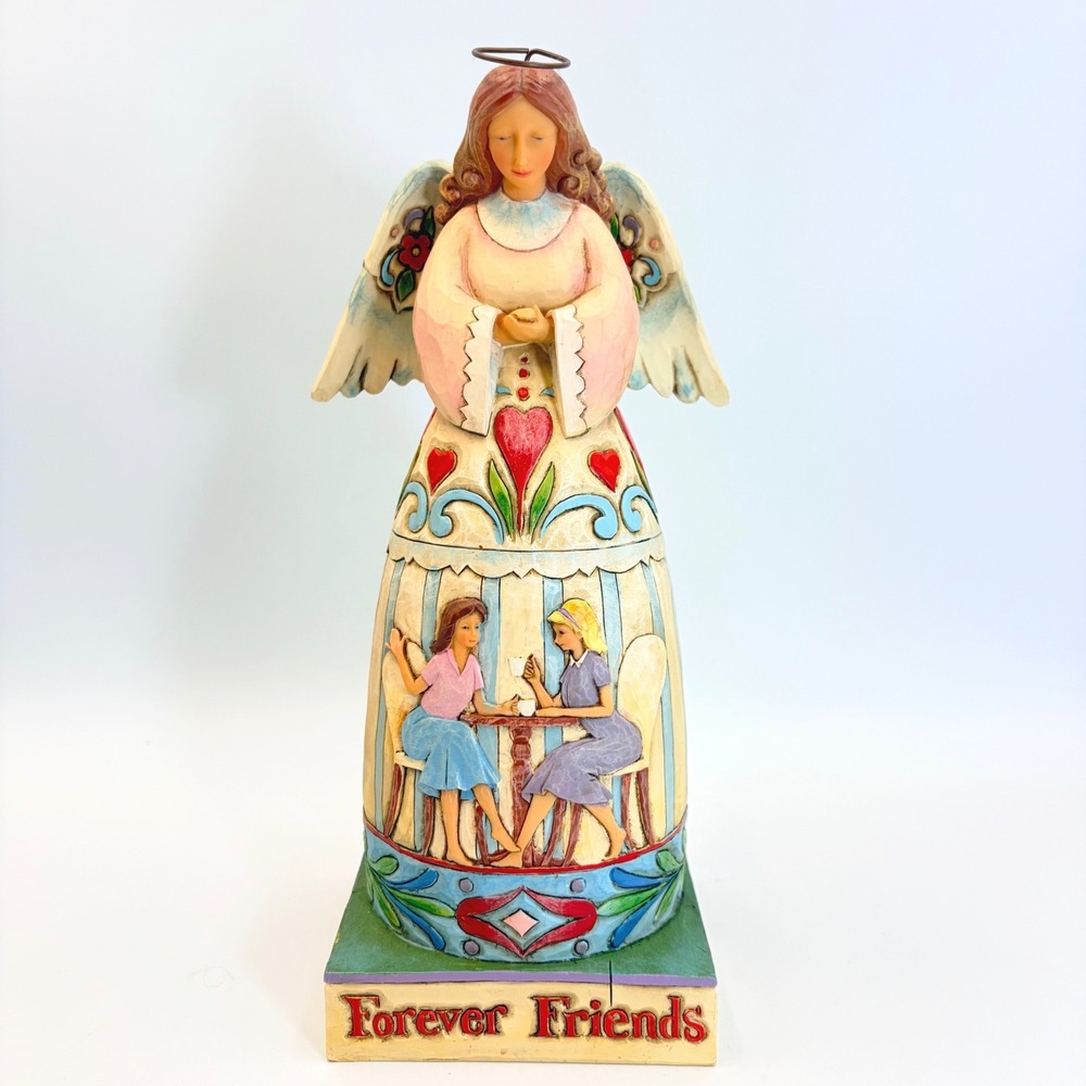 Jim Shore Heartwood Creek Forever Friends Angel Figurine Tea Scene Heart 117702